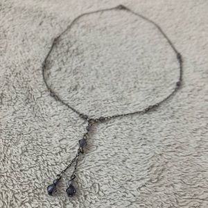 Grey crystal bead necklace